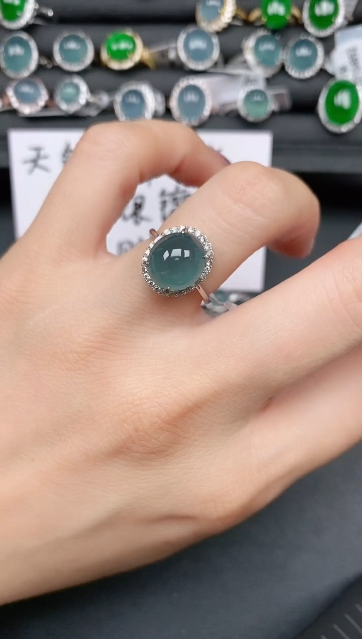 翡翠戒指银S925镶嵌11111