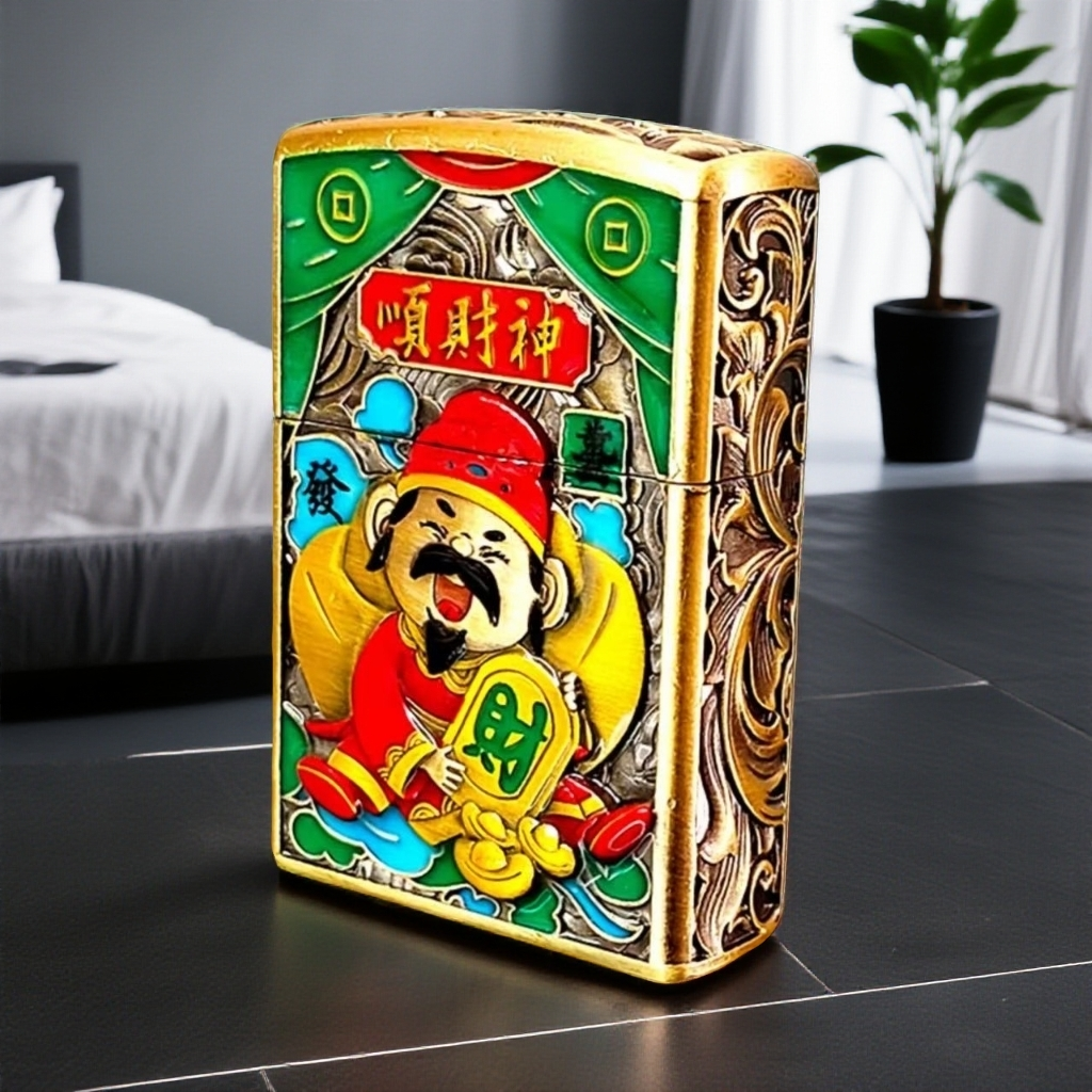 夜光版 顺财神打火机(配礼盒)