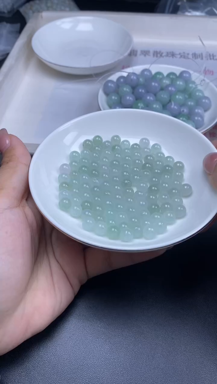 颈饰未镶嵌翡翠G**o散珠批发DIY多样性发货