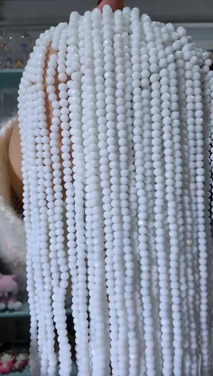 玻璃2940卡2水晶扁10条本色瓷白色