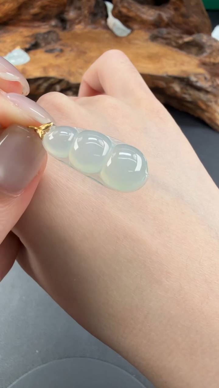 吊坠(不含链)18K金镶嵌翡翠翡翠饰品-201
