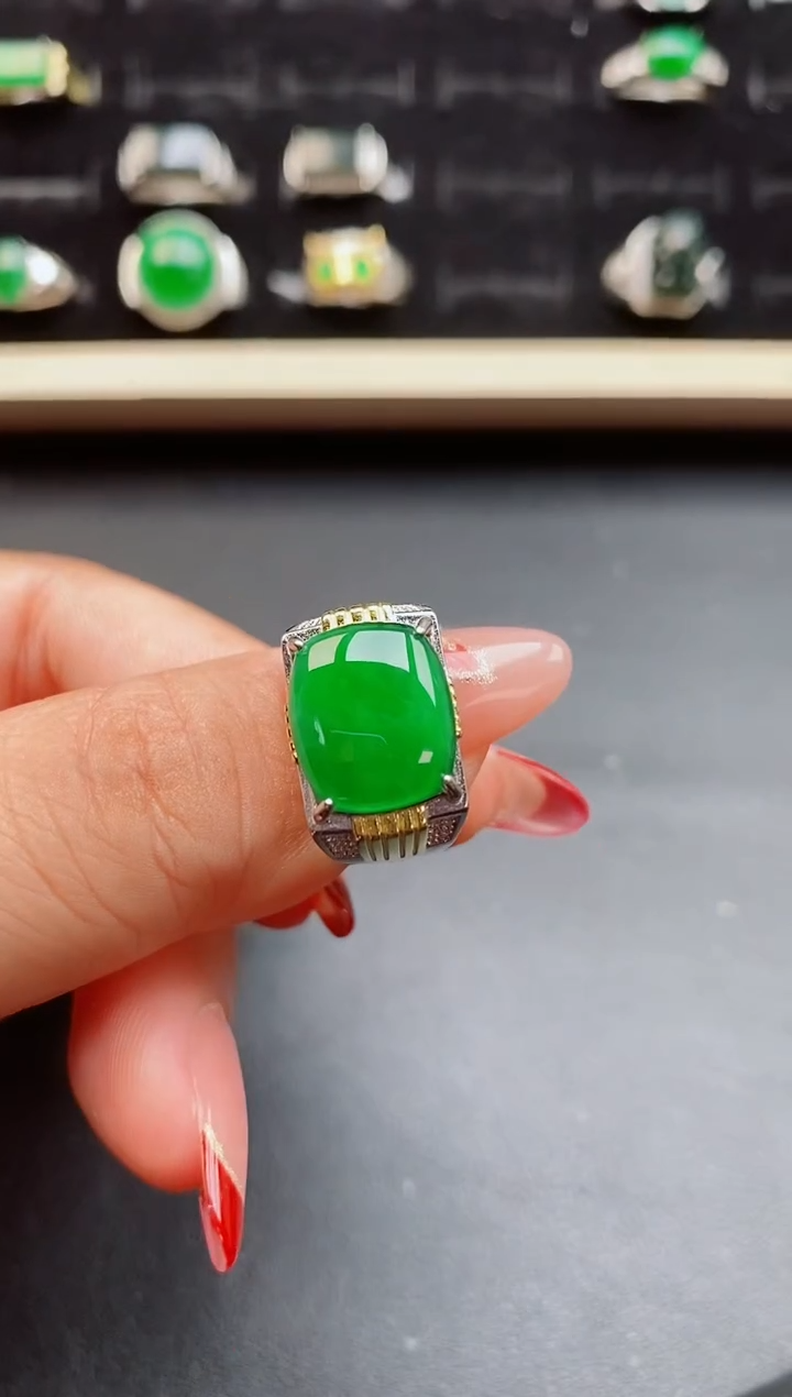 【闪购商品】翡翠戒指银S925镶嵌50850