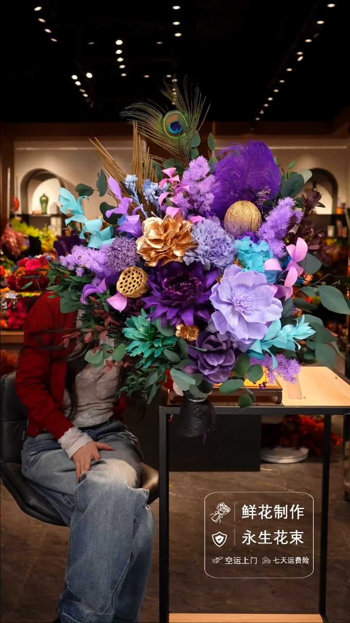 手工艺品琉璃手工花器花束空运包邮送货上门-以图片为准