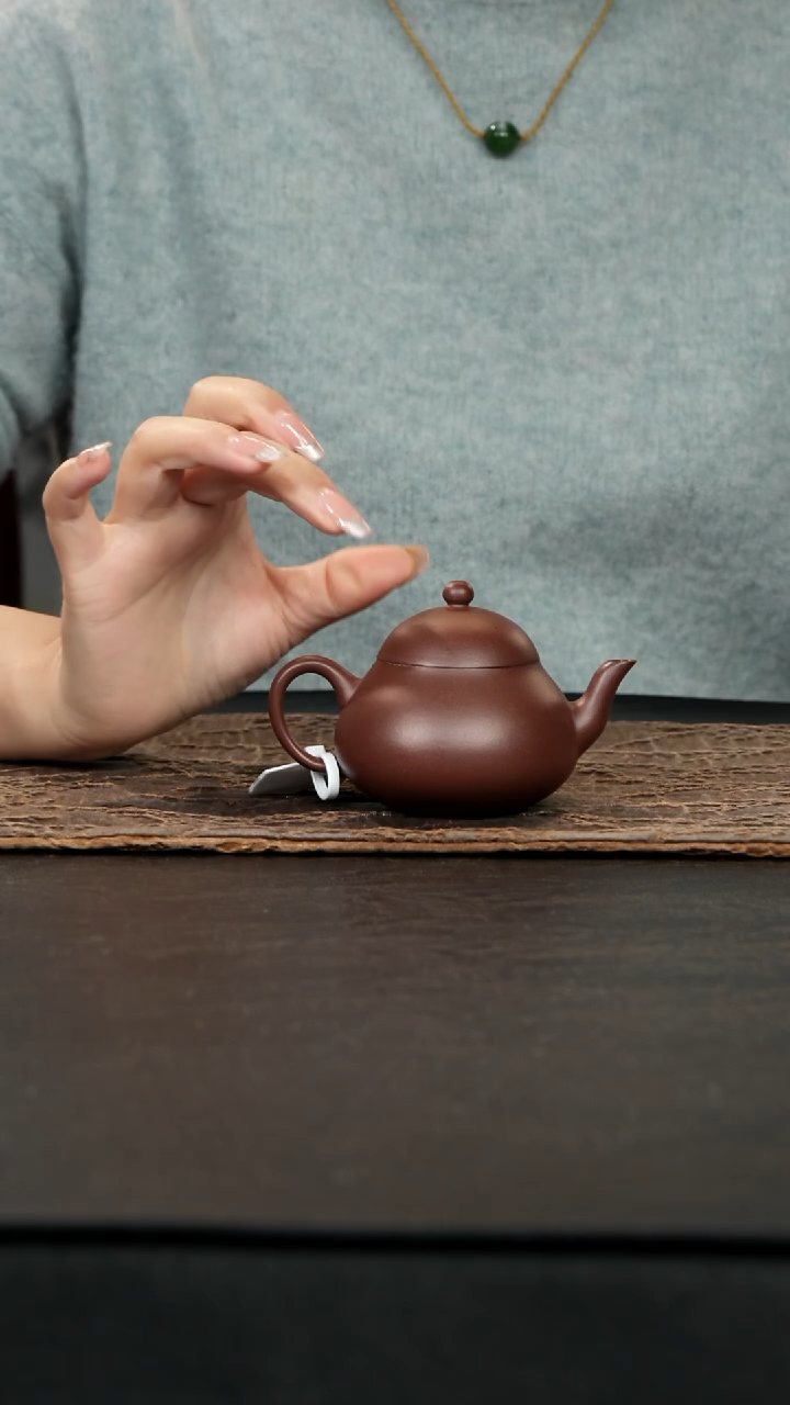 茶壶紫砂老紫泥梨式120cc