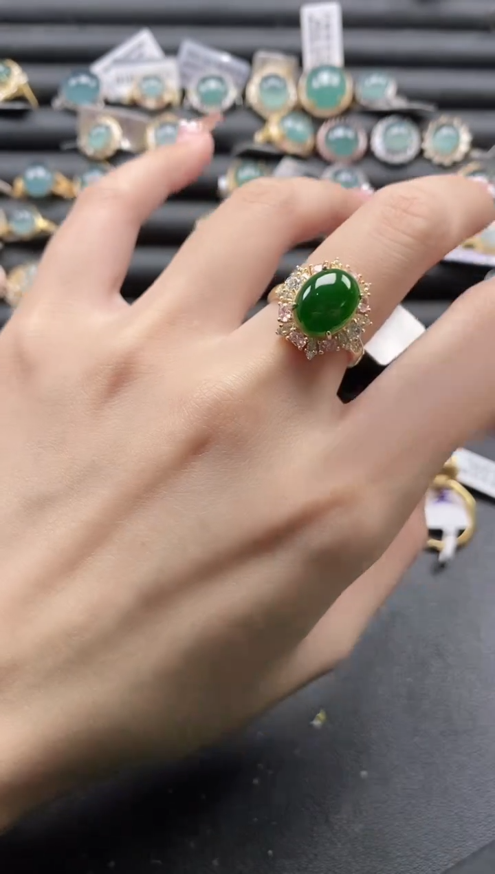 【闪购商品】翡翠戒指银S925镶嵌1111