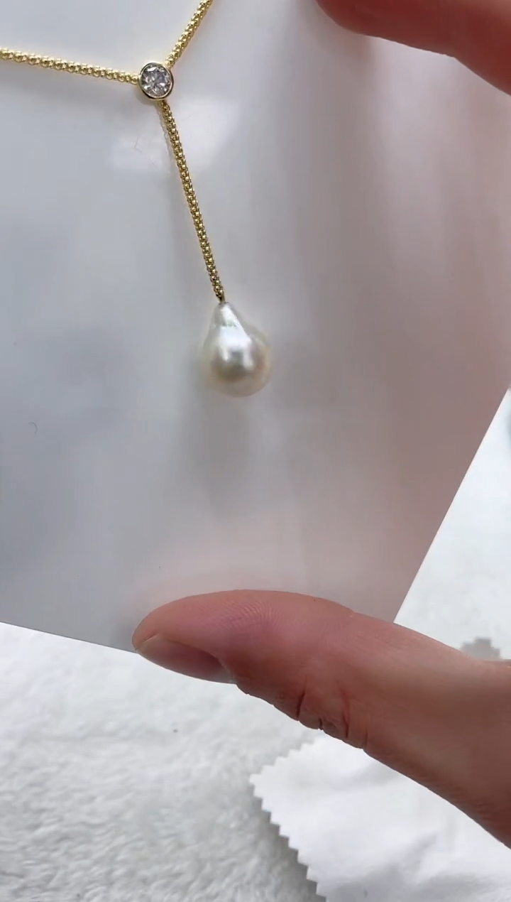 【闪购商品】海水珍珠套链银S925镶嵌海水珍珠项链