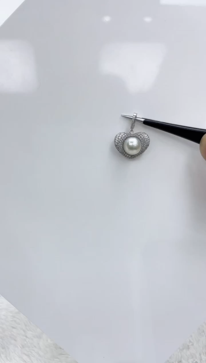 【闪购商品】海水珍珠吊坠(不含链)银S925镶嵌海水珍珠吊坠