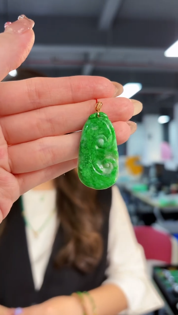 【闪购商品】翡翠颈饰18K金镶嵌缅料A货/支持复检/一件