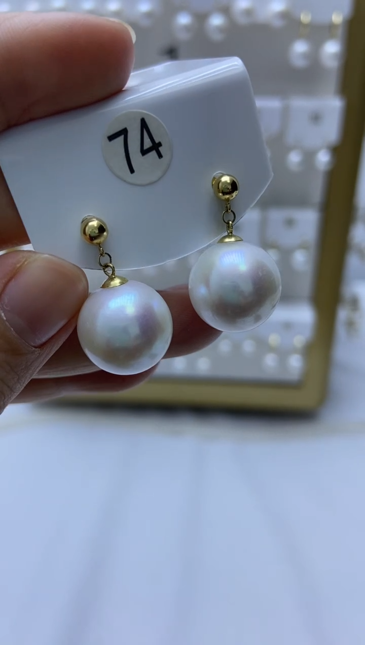 18K金镶嵌耳饰淡水珍珠74