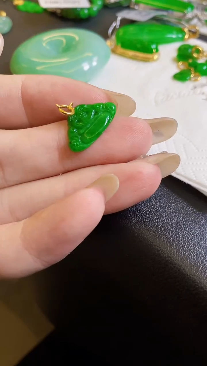 【闪购商品】定制翡翠18K金镶嵌佛