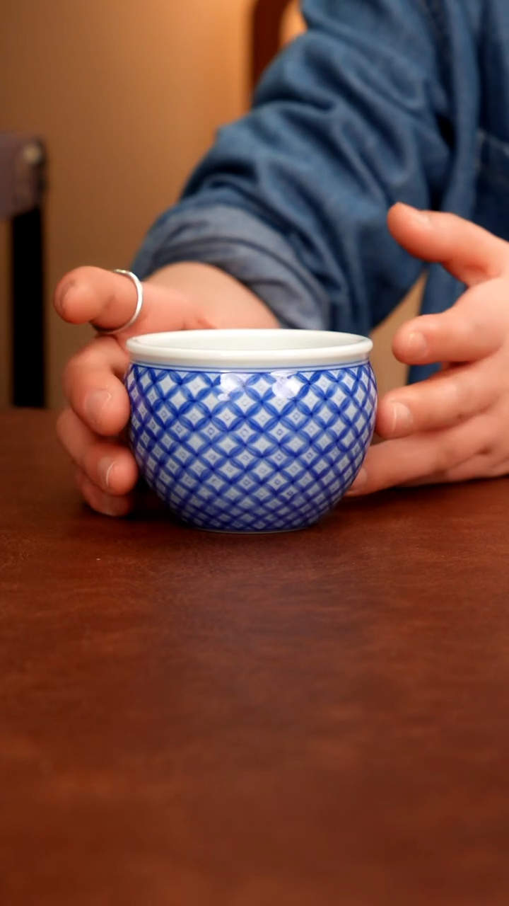 摆件陶景德镇瓷器，青花瓷手绘茶具~