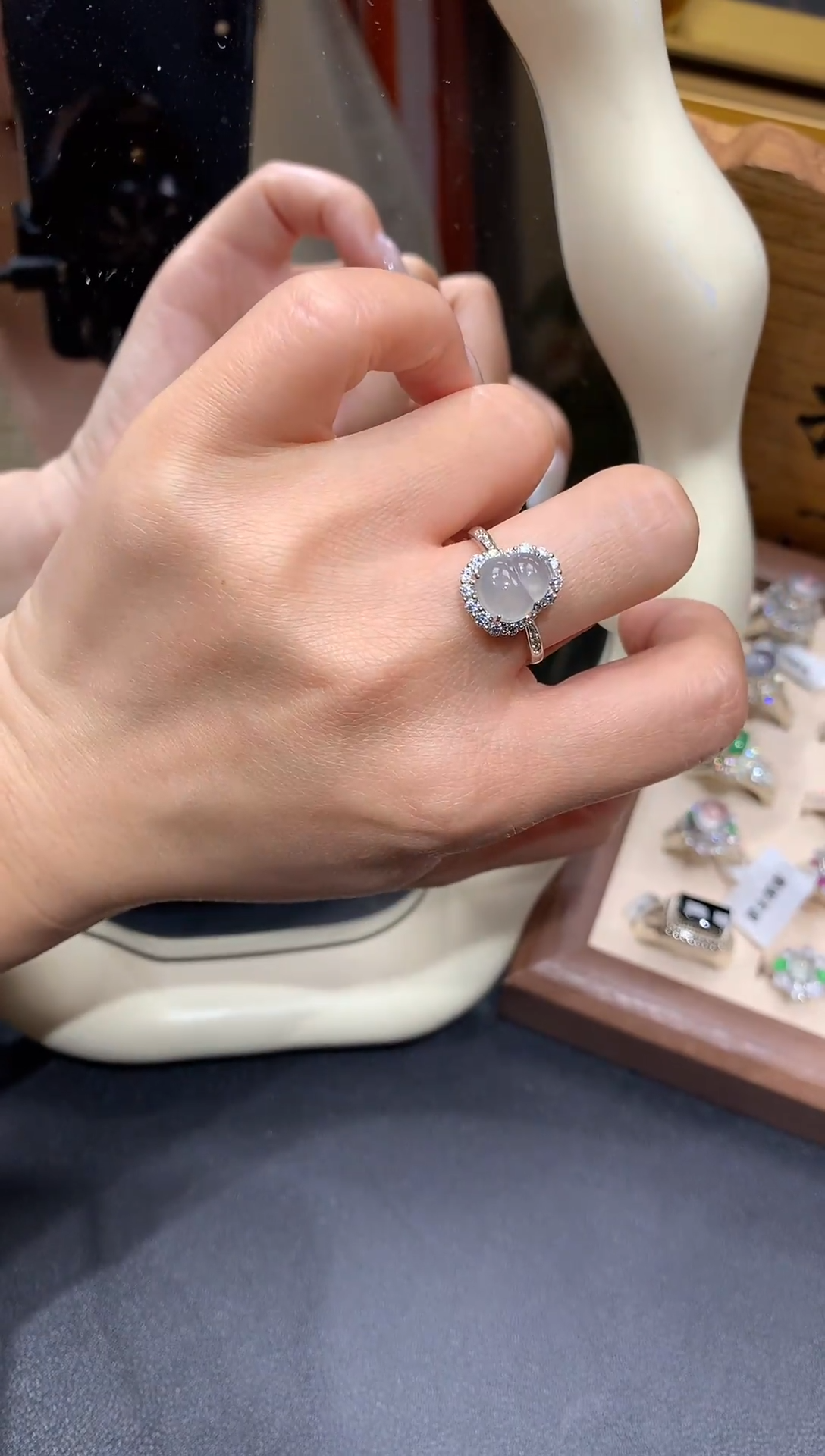 【闪购商品】翡翠戒指银S925镶嵌葫芦戒指