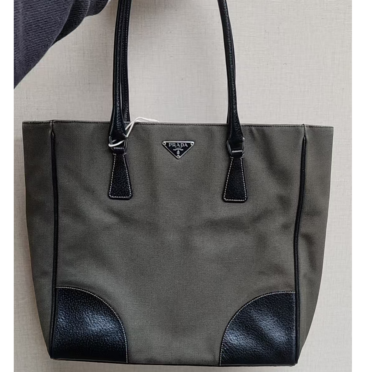 95新 Prada/普拉达 普拉达军绿帆布托特/云海优选/H03125