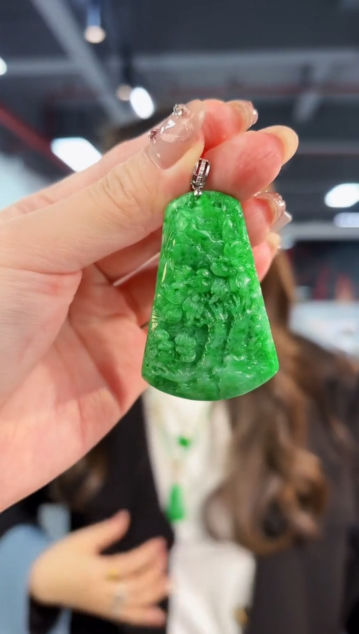 【闪购商品】翡翠颈饰18K金镶嵌缅料A货/支持复检/一件