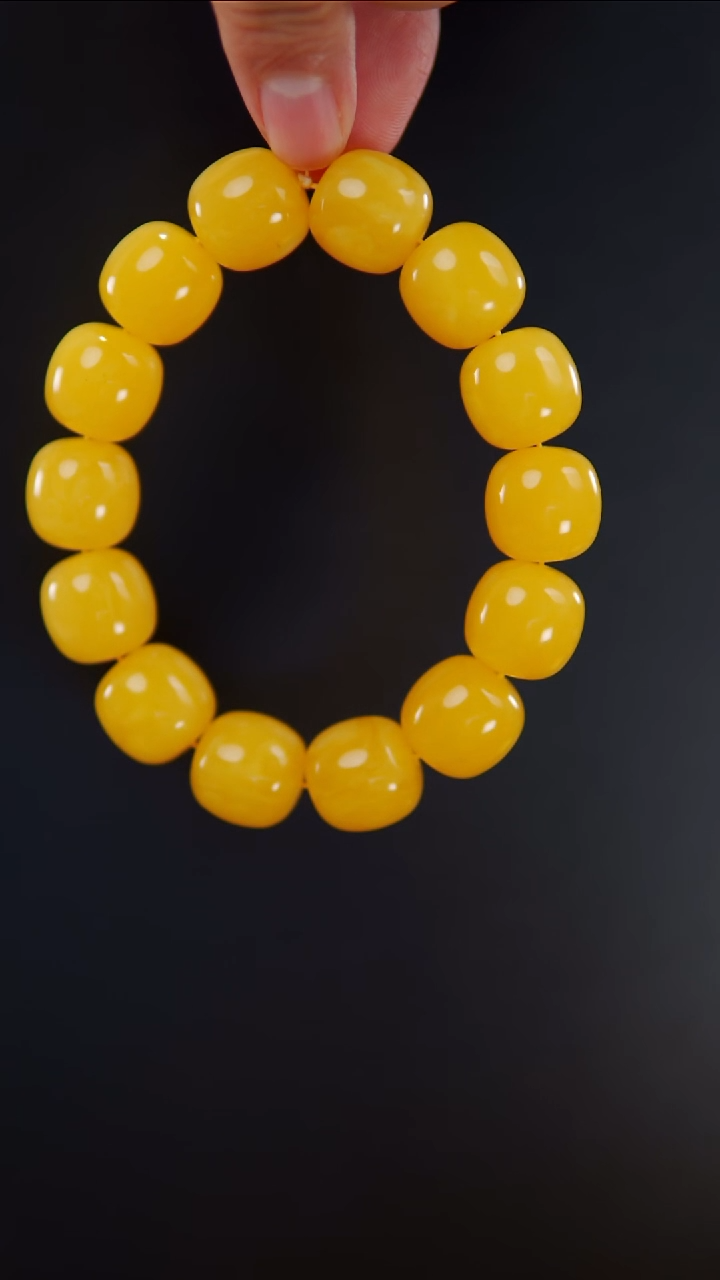 手链琥珀未镶嵌焦皮料老型手串43