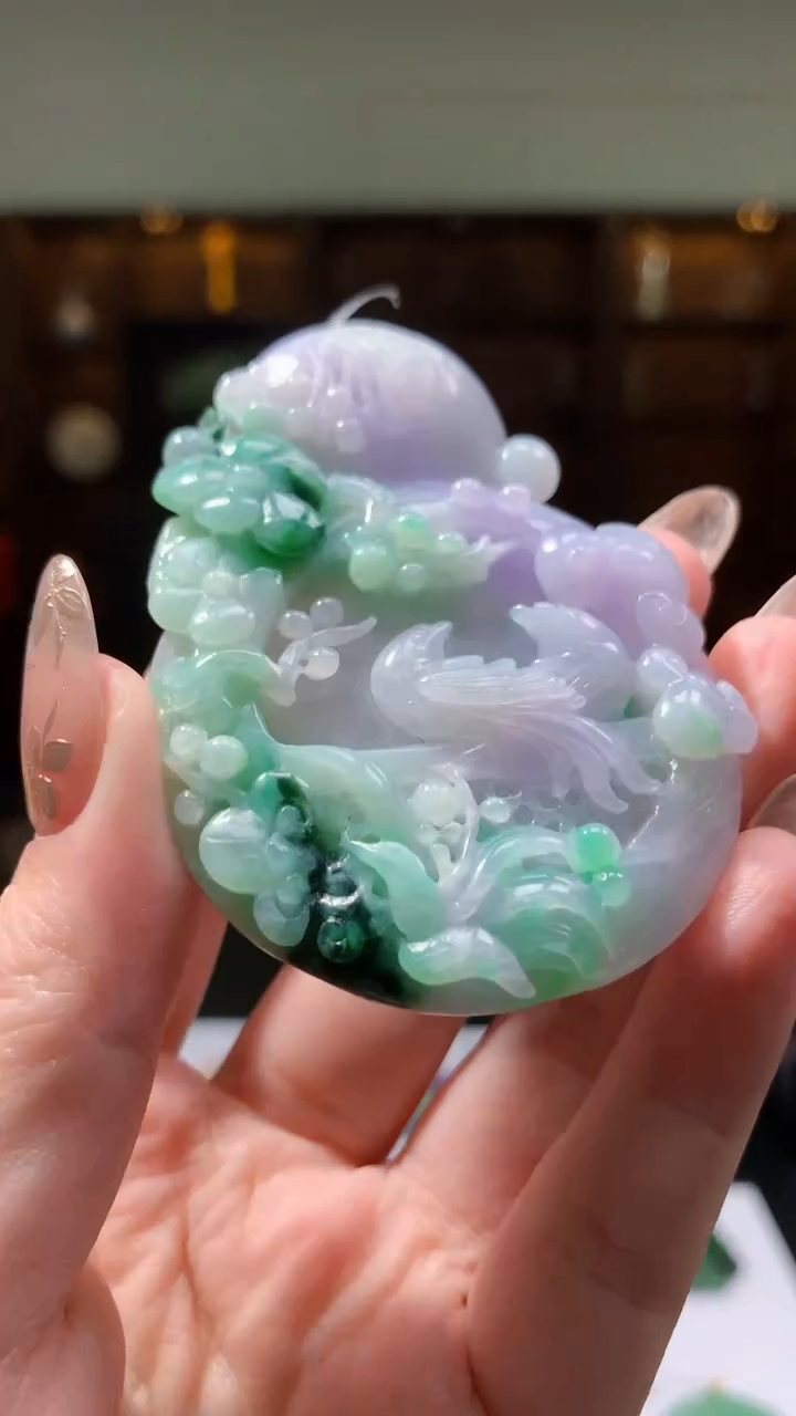 【闪购商品】定制翡翠未镶嵌8035yx-毛货挂件92