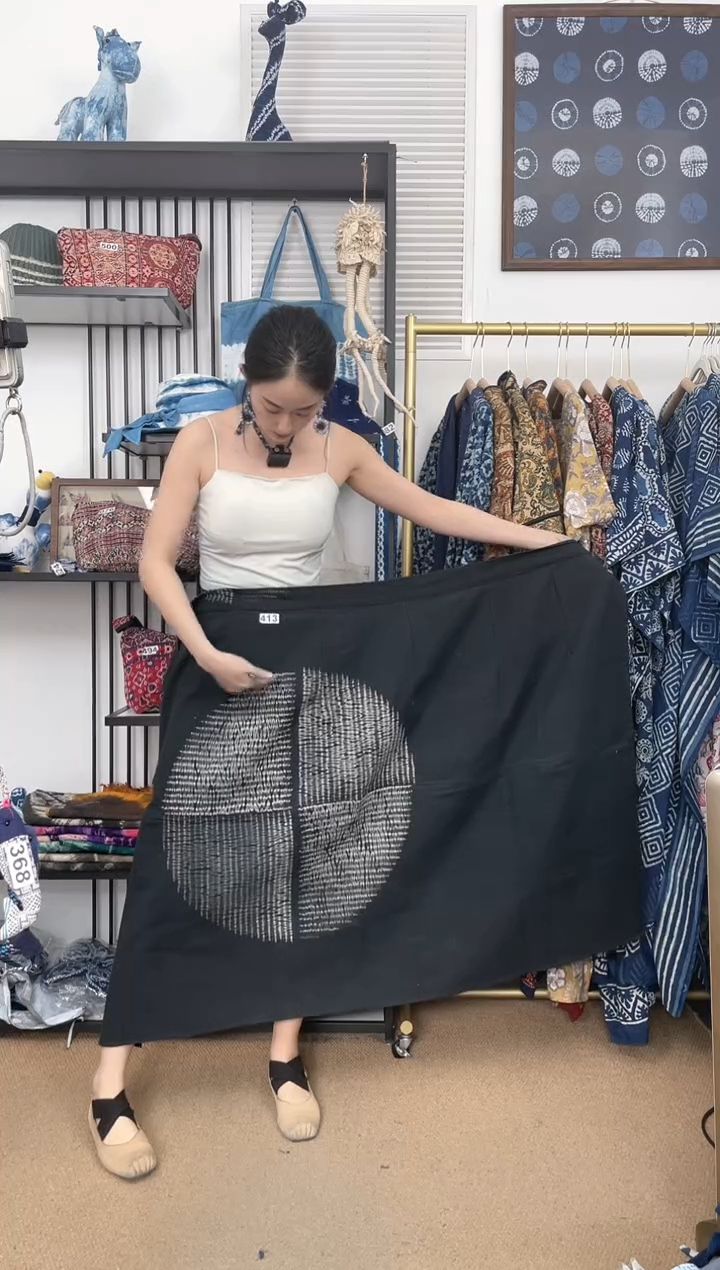 【闪购商品】413古法冷染白族扎染手工裹裙85cm