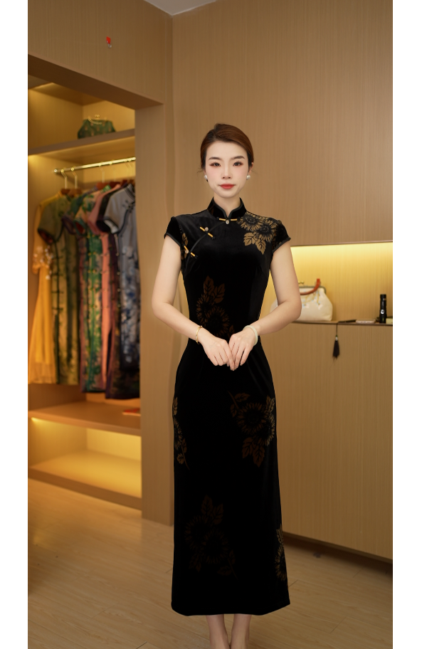 瀚海 日常气质文艺国风复古优雅长款旗袍