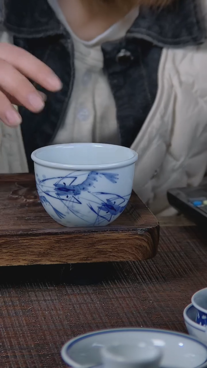 【闪购商品】折葵非器手工手绘虾趣缸杯