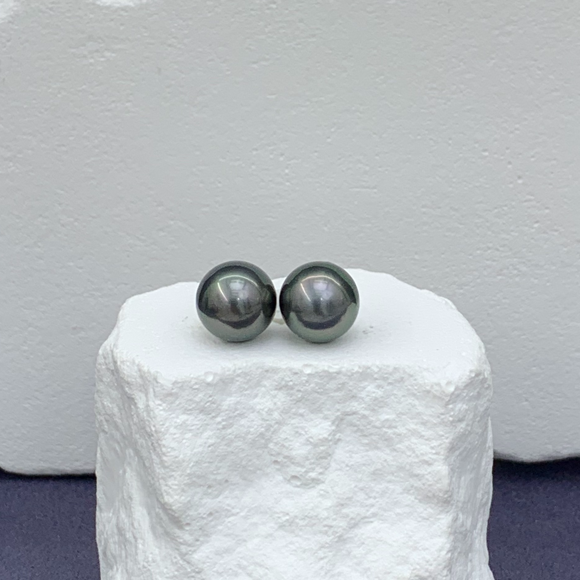 星柠珍珠 海水大溪地黑珍珠 s925银 素钉款