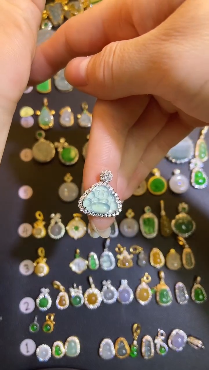 吊坠(不含链)银S925镶嵌翡翠1