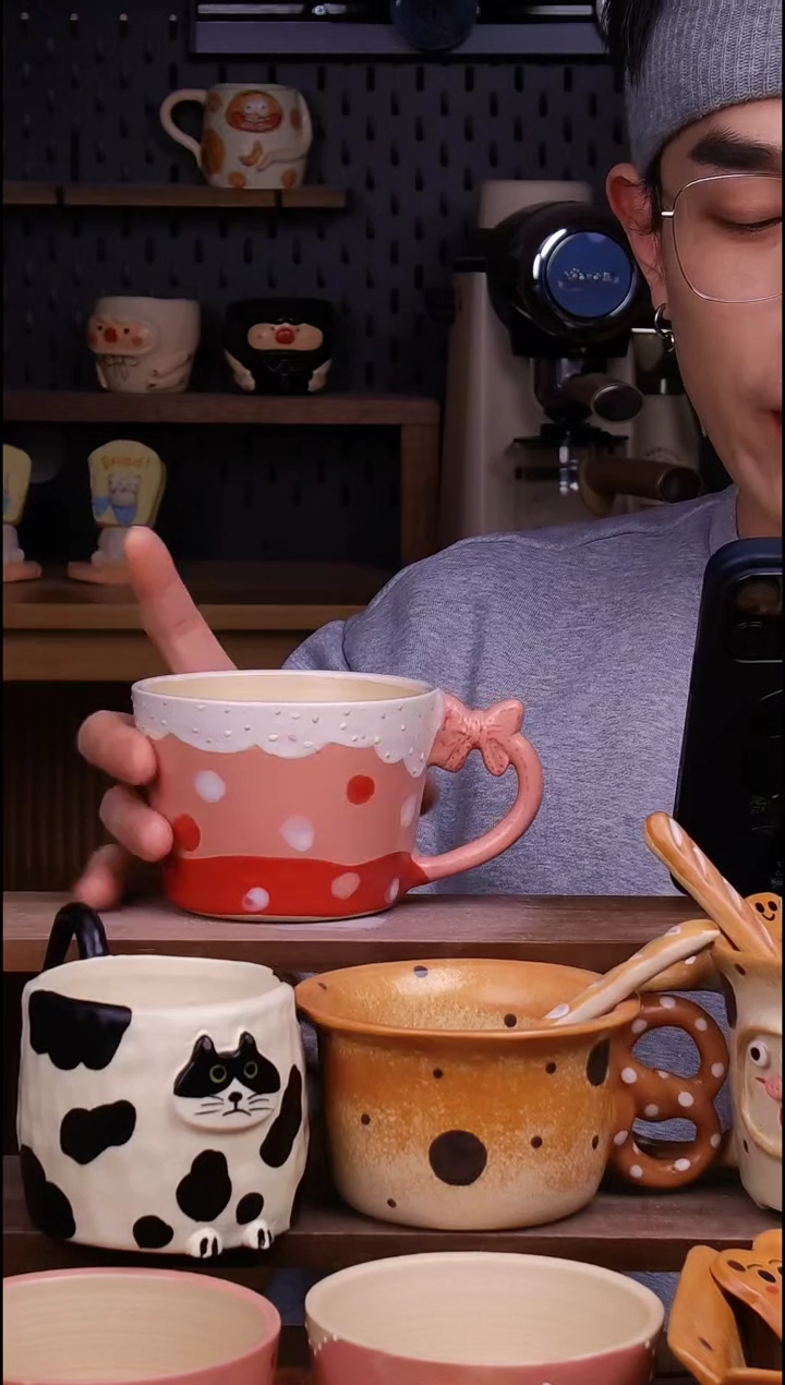 杯子陶景德镇可爱设计师款陶瓷