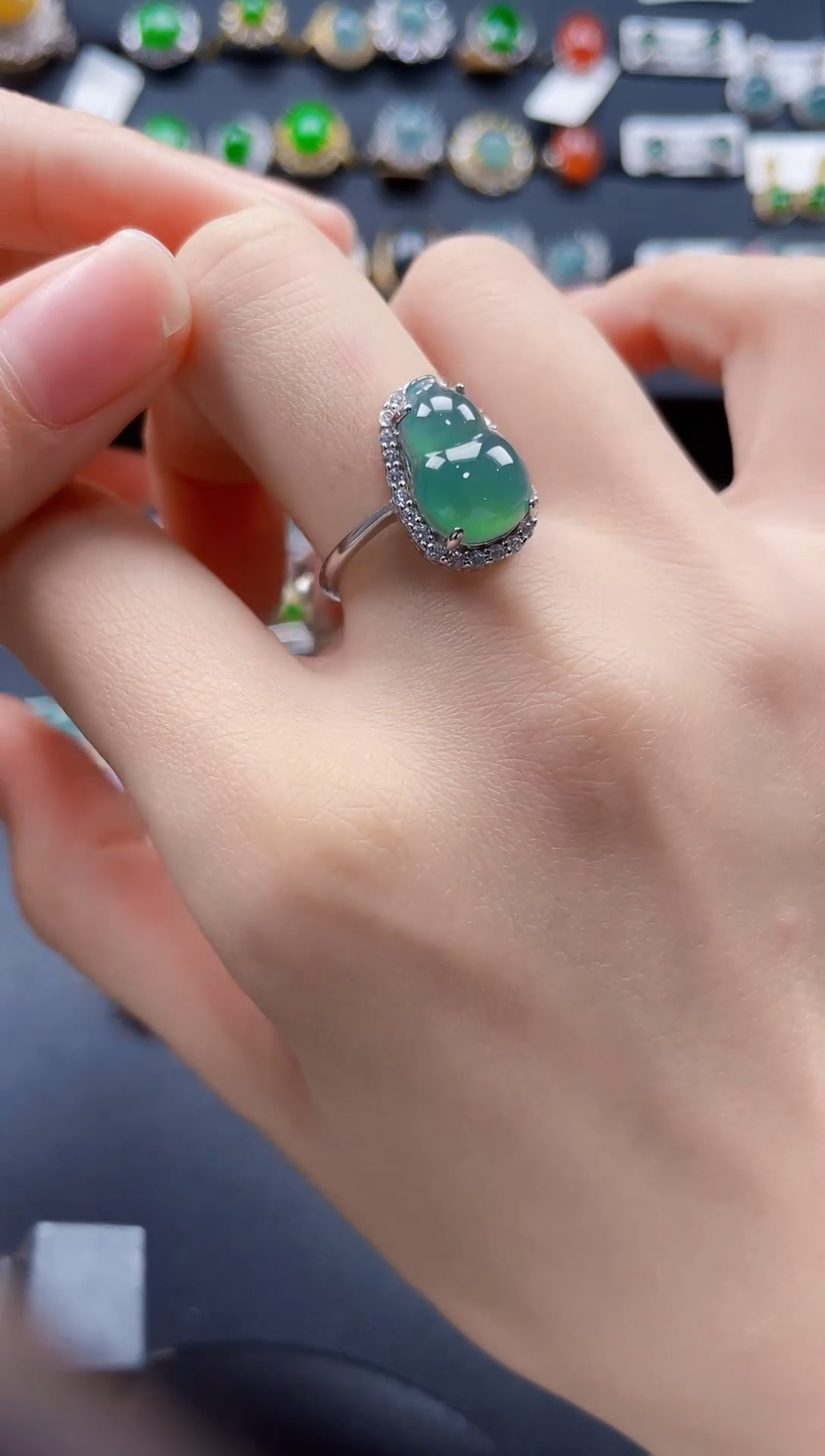 【闪购商品】翡翠戒指银S925镶嵌346534