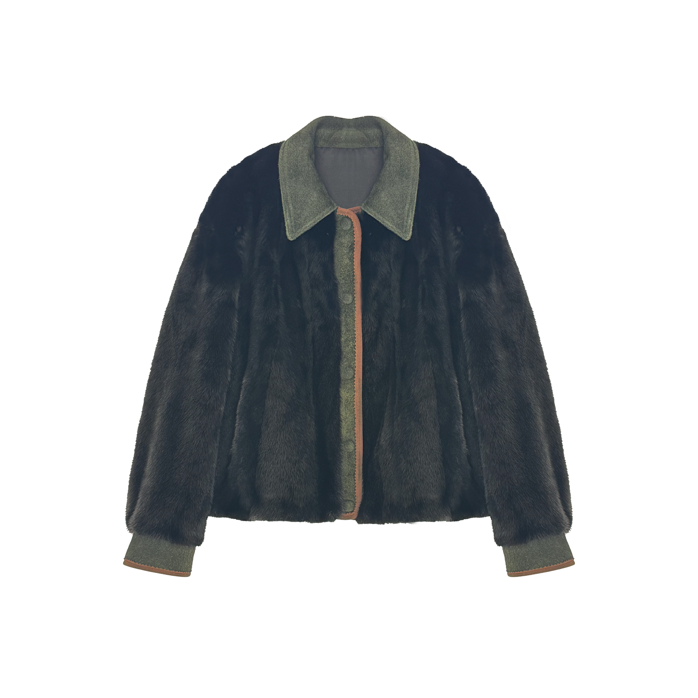 冷玩 歌古丝 翻领水貂皮草外套 短款 11JM25945