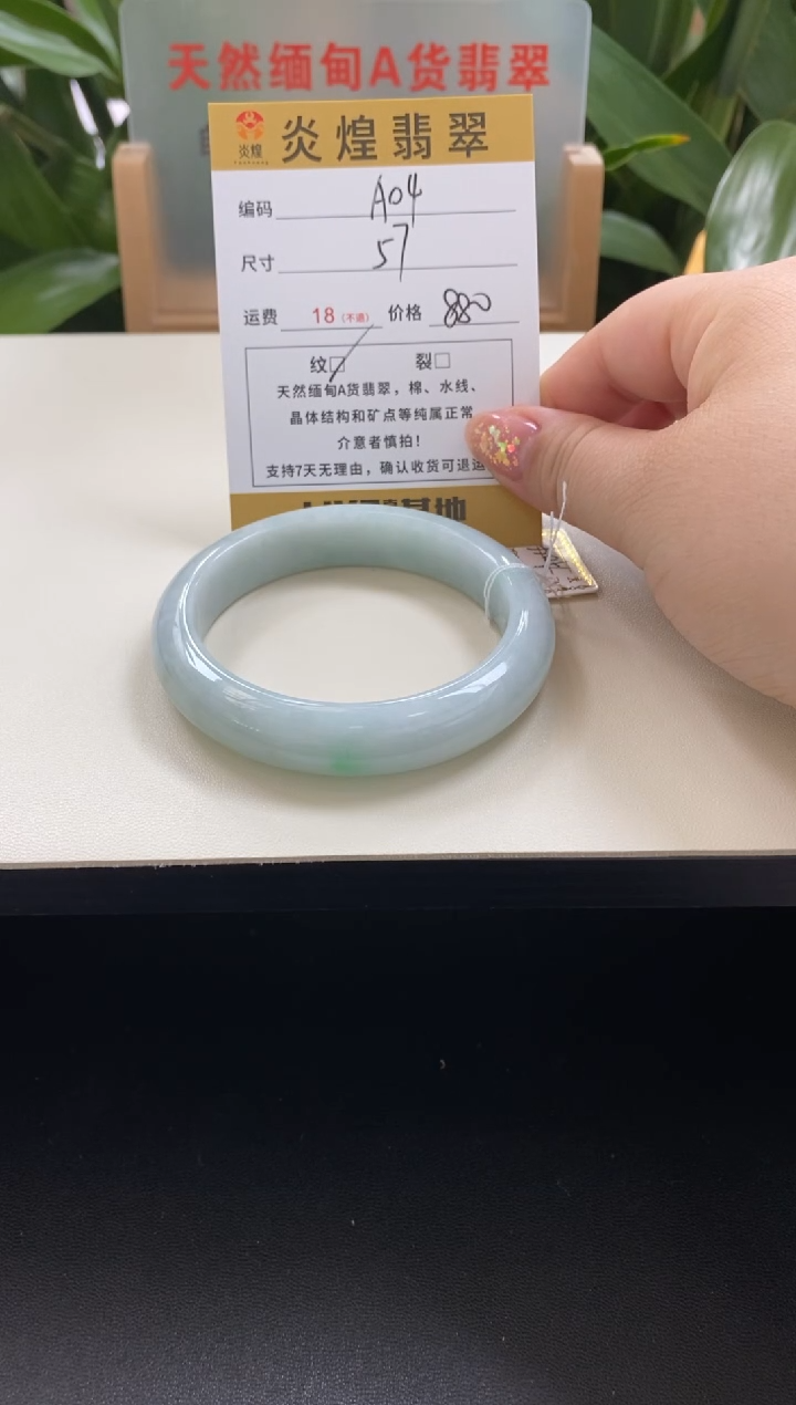 未镶嵌手镯翡翠57圈口编码a04