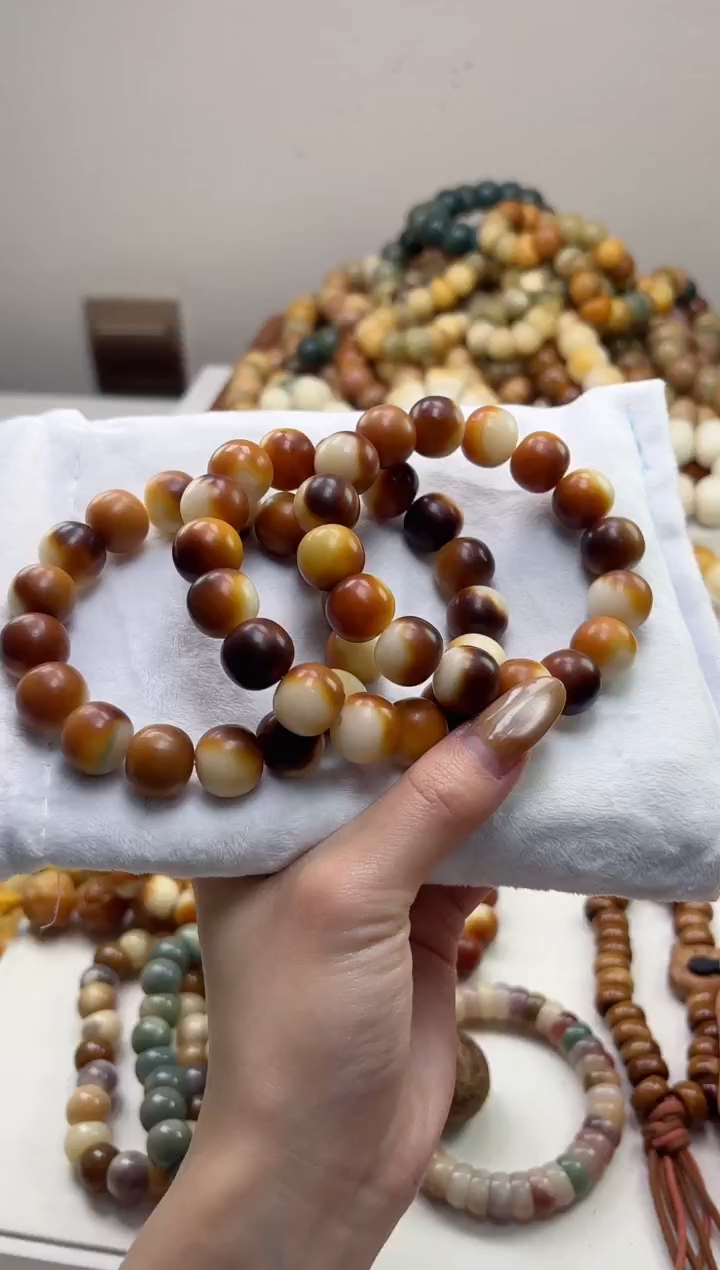 手串菩提根/象牙果沐k55橘白敦煌干磨苹果13*15mm手串