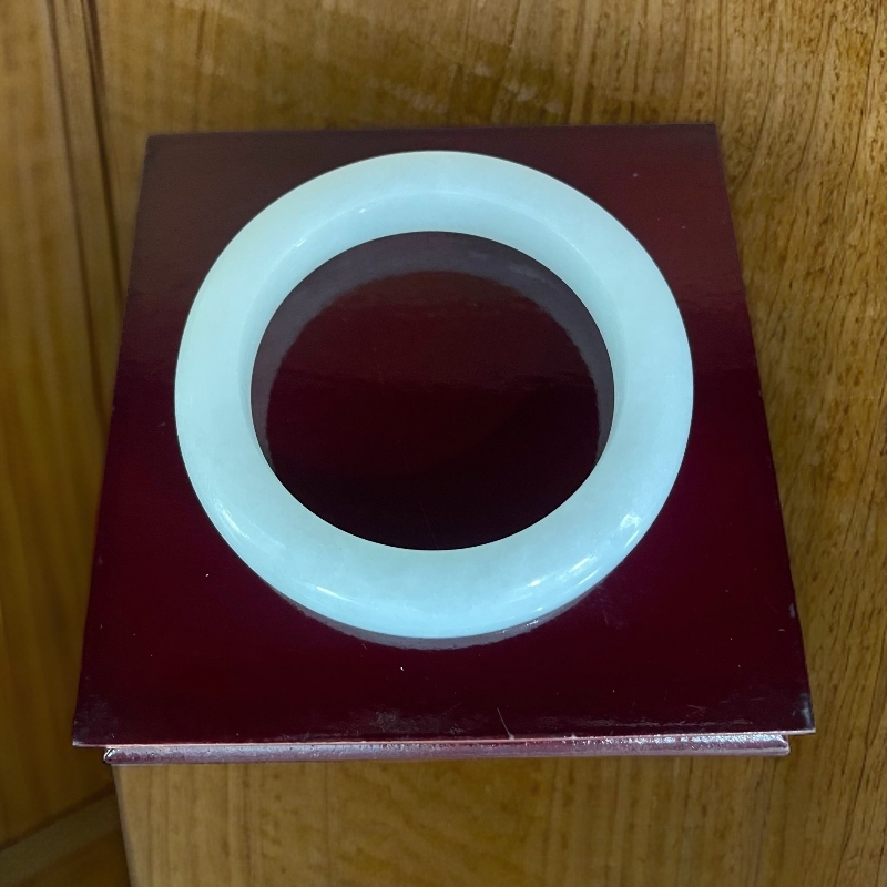 抖音质检先鉴后发出具和田玉证书天然和田玉白玉手镯+平安扣吊坠