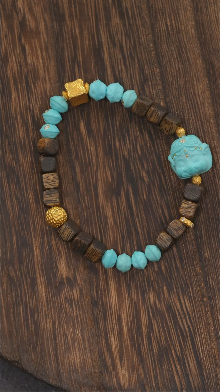 【闪购商品】绿松石手链18K金镶嵌1