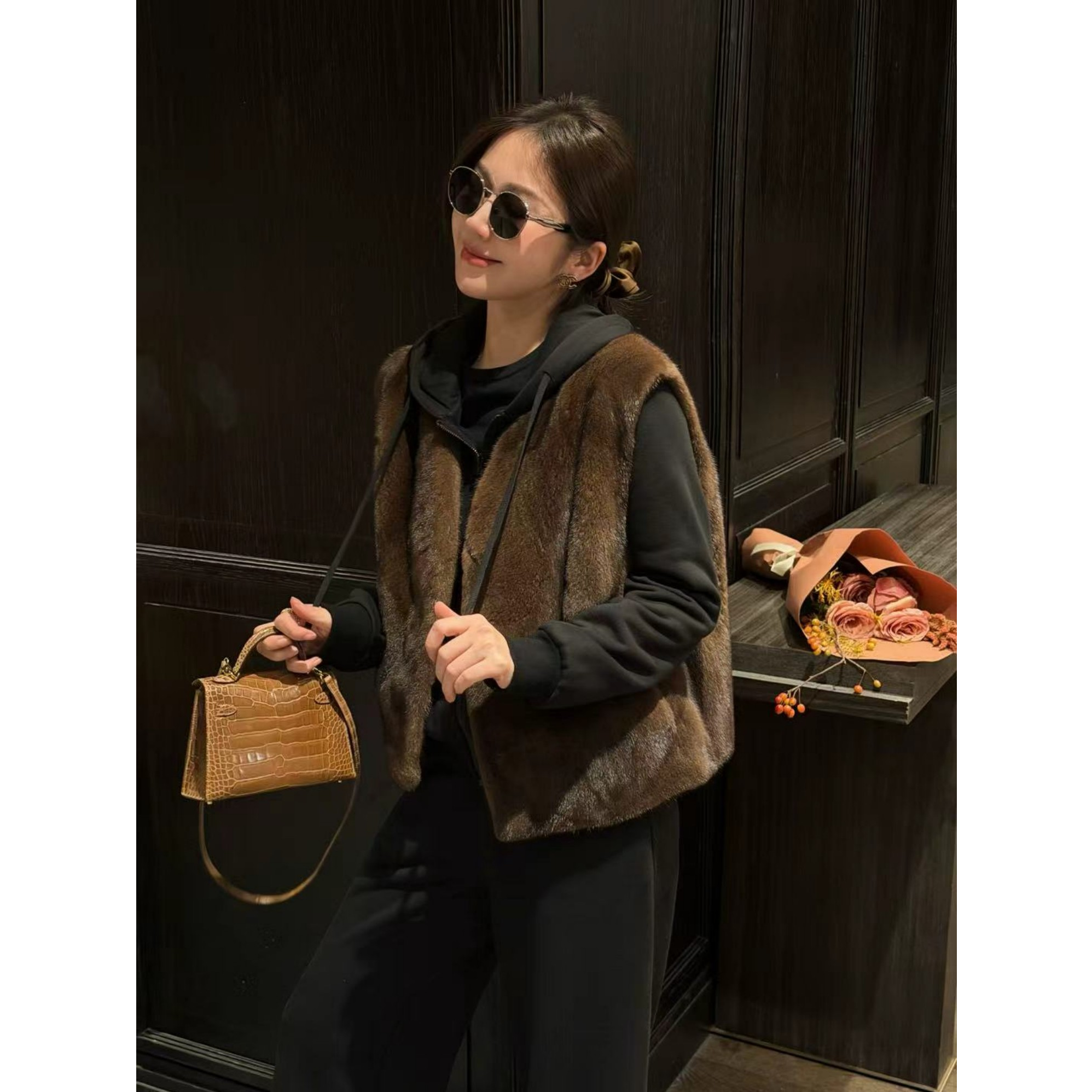 Syna希娜 慵懒运动风oversize基础连帽卫衣套装-卫衣