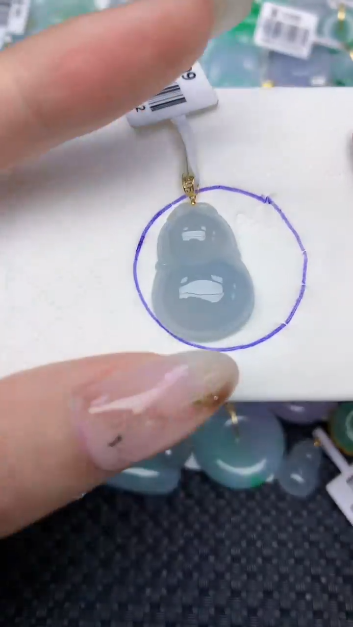 颈饰18K金镶嵌翡翠天然缅甸翡翠a货百元以上9元证书费自理