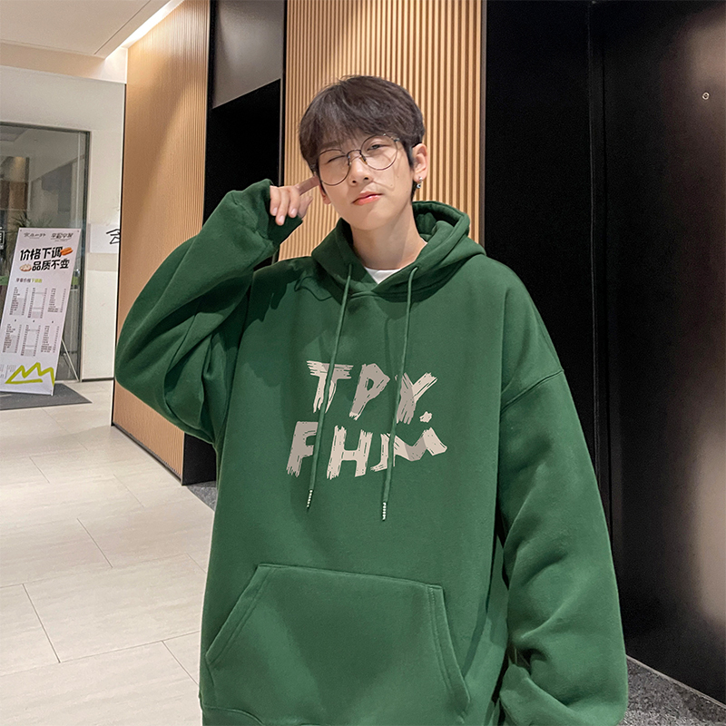 冬季潮牌加厚加绒连帽宽松卫衣长袖hiphop美式oversize男女同款