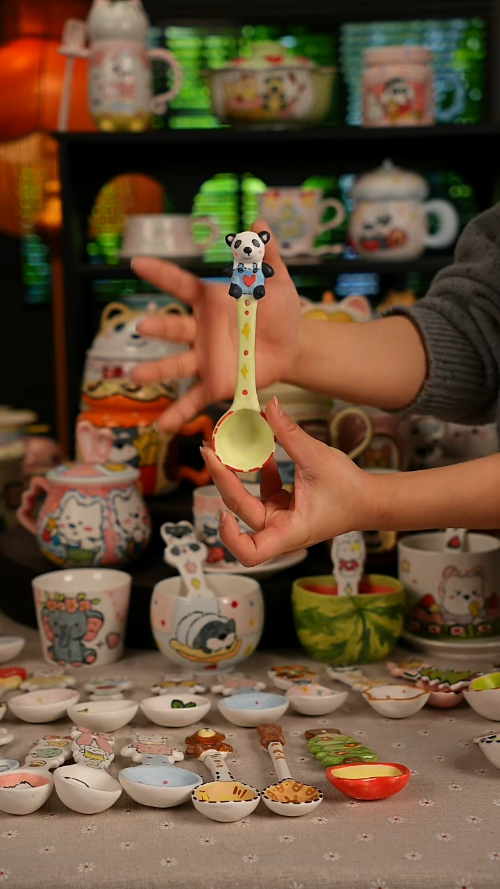 陶瓷无盖款景德镇高温釉下彩纯手绘创意瓷