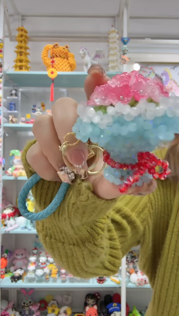 玻璃A27手捧花成品1个天青蓝玉