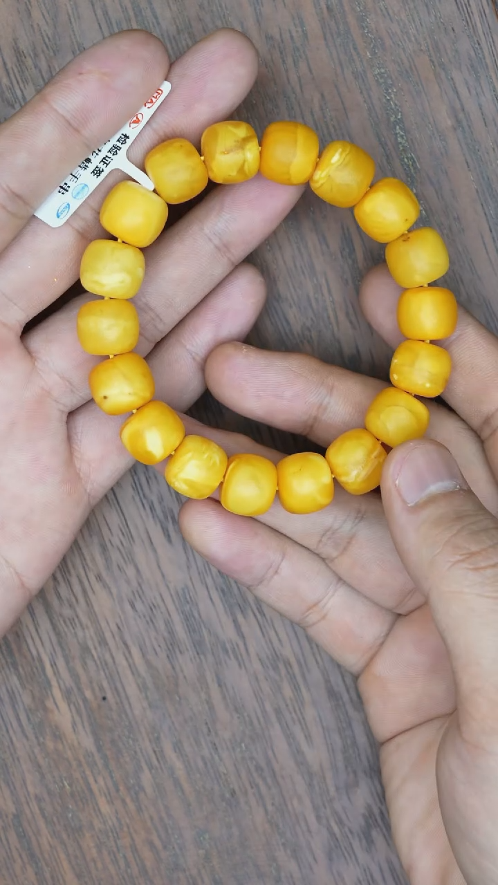 【闪购商品】琥珀裸石未镶嵌老蜡橘皮老型手串