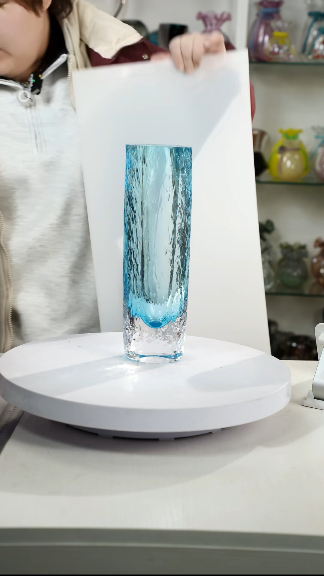 【闪购商品】琉璃【弘扬】高30轻奢琉璃花器正常手工痕迹