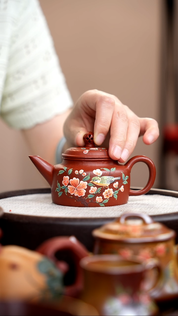 茶壶紫砂朱泥德钟镂空钮
