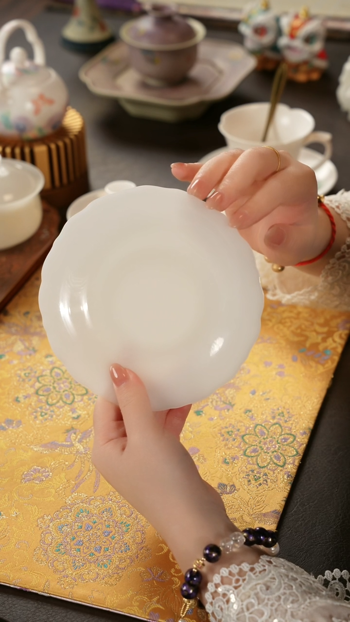 陶瓷茶具白璞玉壶承