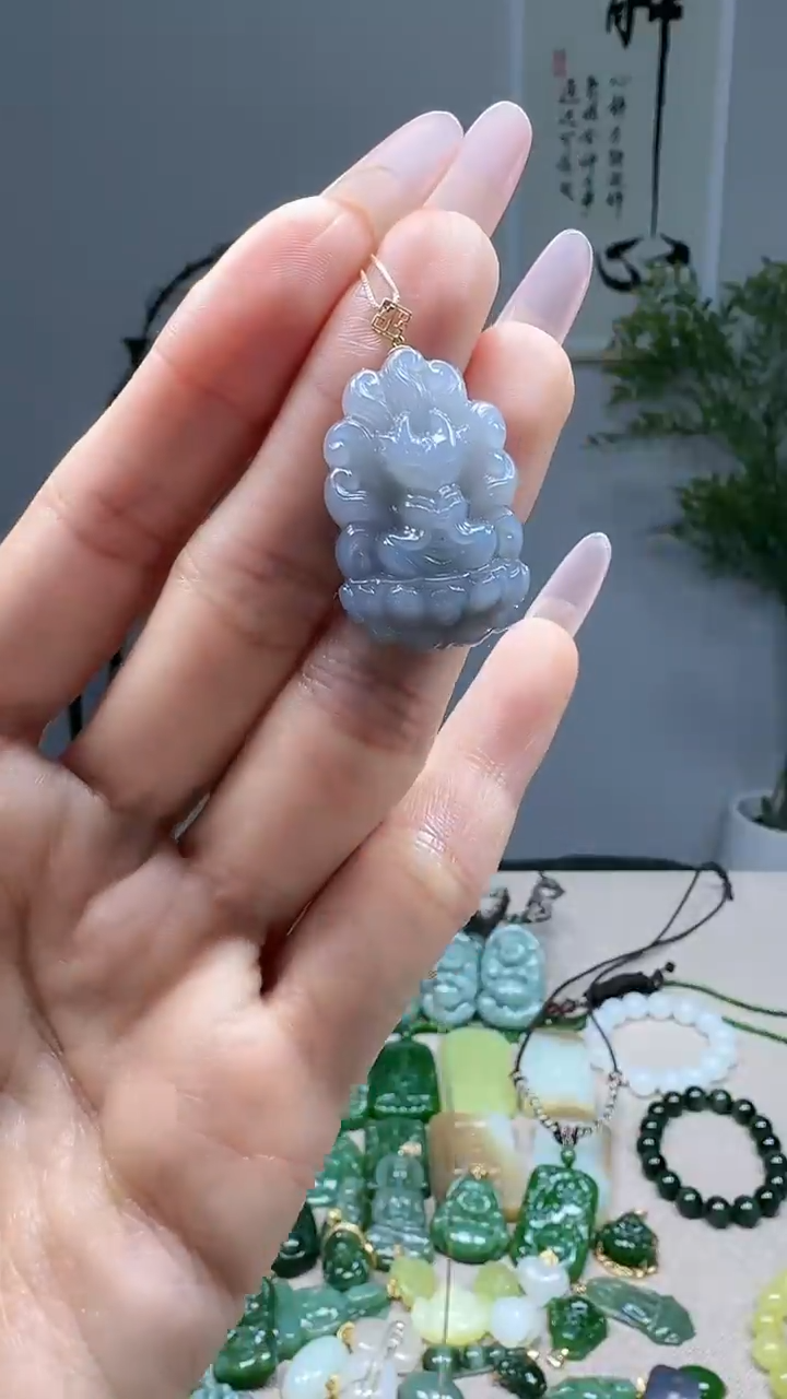 吊坠(不含链)18K金镶嵌和田玉1