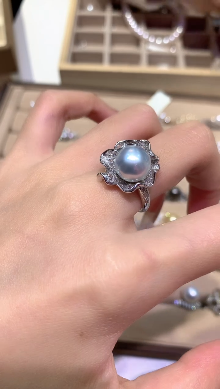 【闪购商品】海水珍珠戒指18K金镶嵌a135时尚