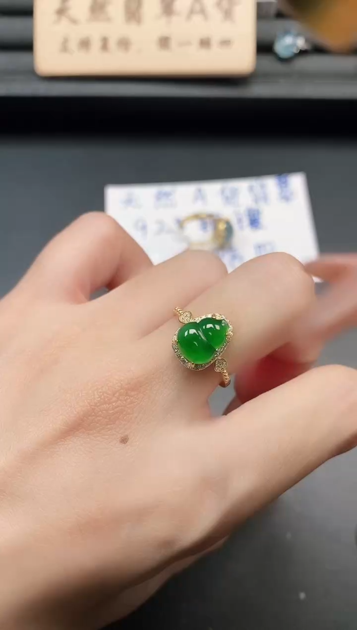 银S925镶嵌戒指翡翠111