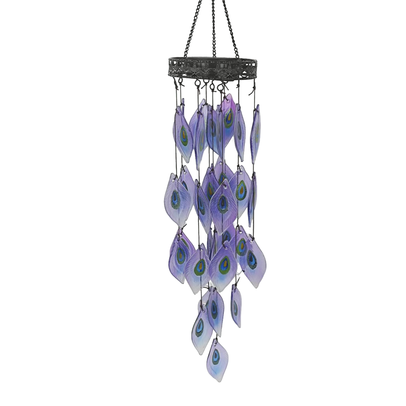 创意琉璃羽毛风铃装饰挂件客厅家居装饰品