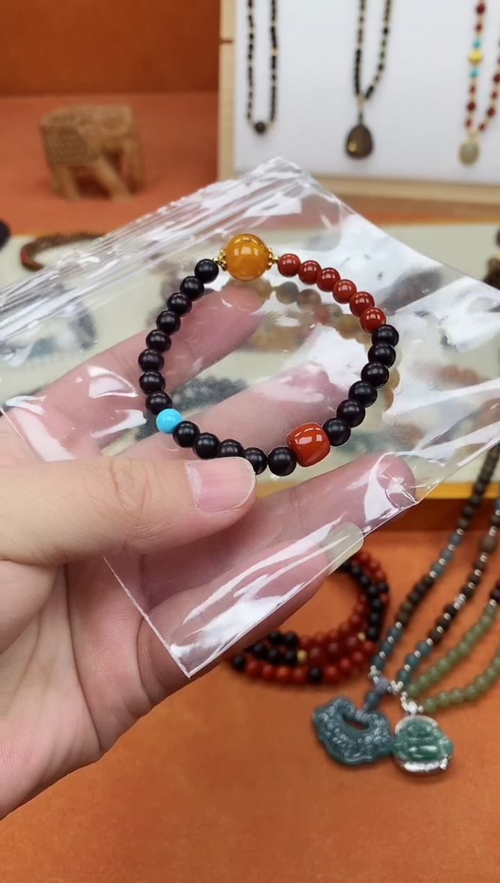 手串檀香紫檀（小叶紫檀）未镶嵌印度小叶紫檀老蜡手串