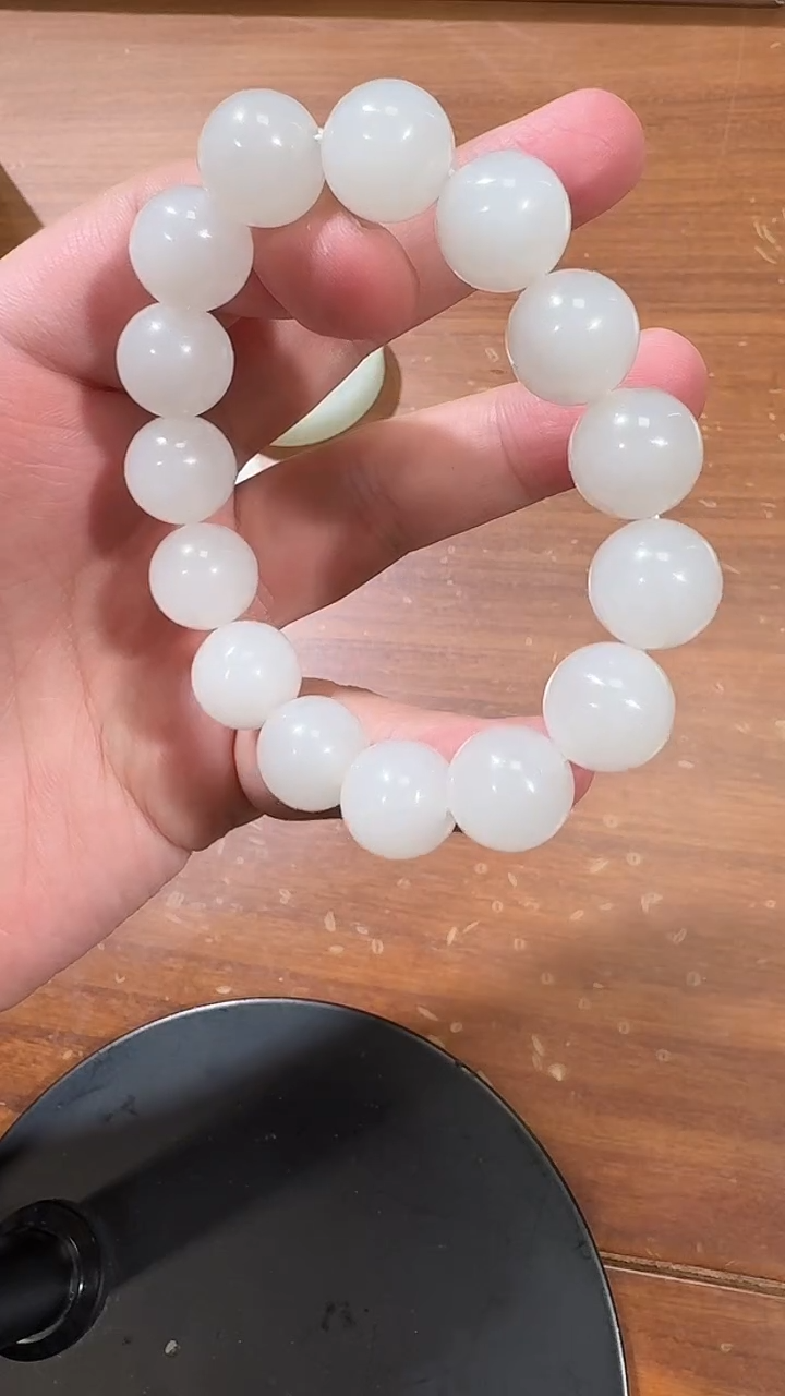 【闪购商品】和田玉手串未镶嵌1332白玉14mm手串