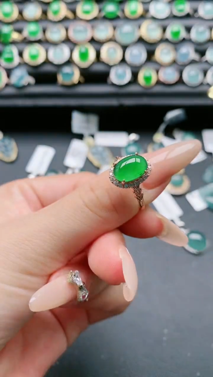 【闪购商品】翡翠戒指银S925镶嵌1111111