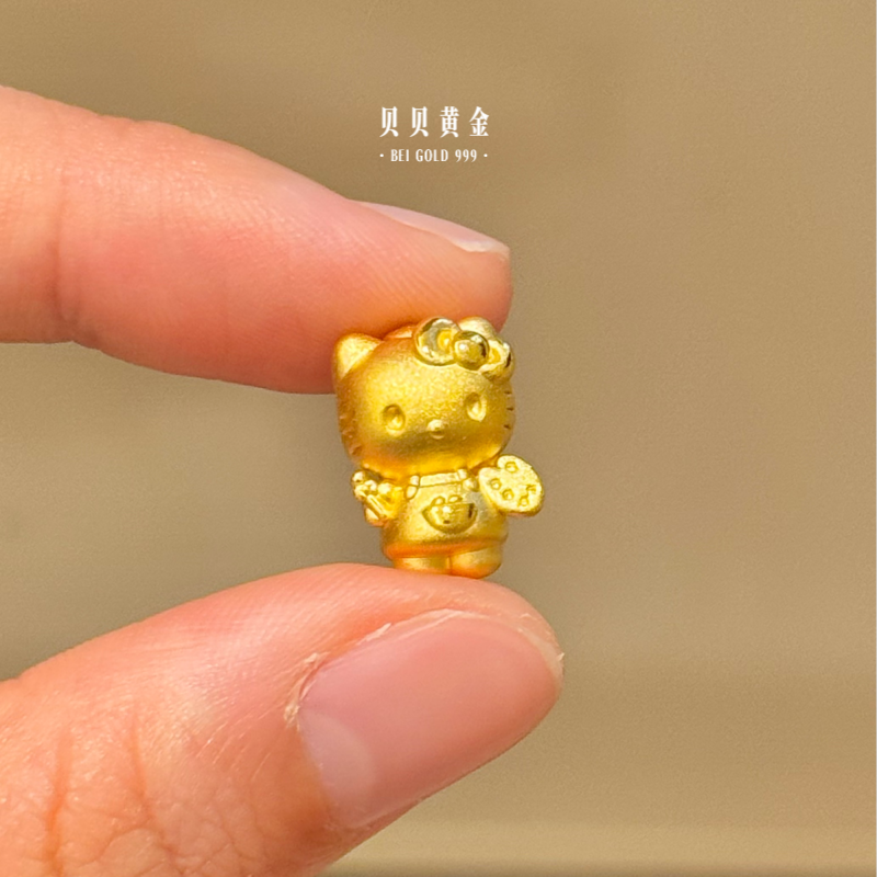 贝贝黄金 足金999 画家kt 素金 转运珠 103