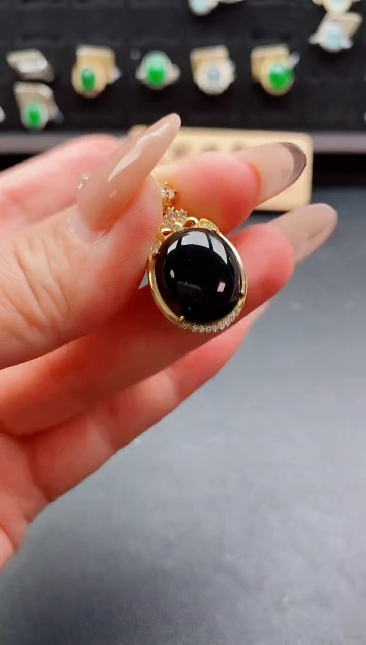 吊坠(不含链)银S925镶嵌翡翠1212